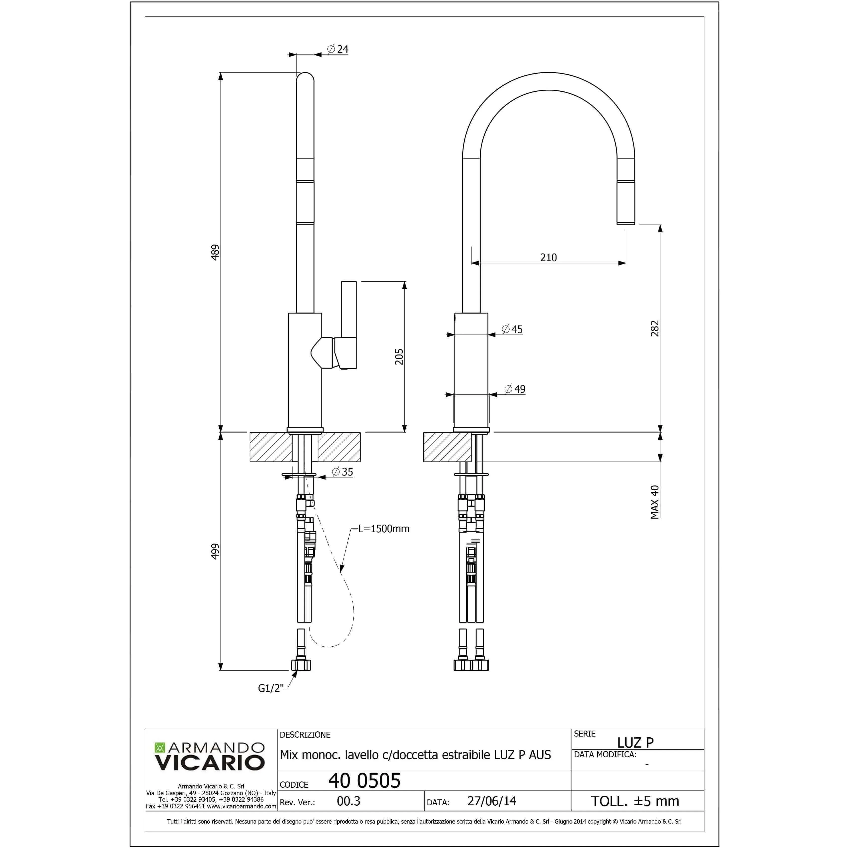 Abey Armando Vicario Luz G/Neck P/Out Mixer Brushed Chrome - Image 3