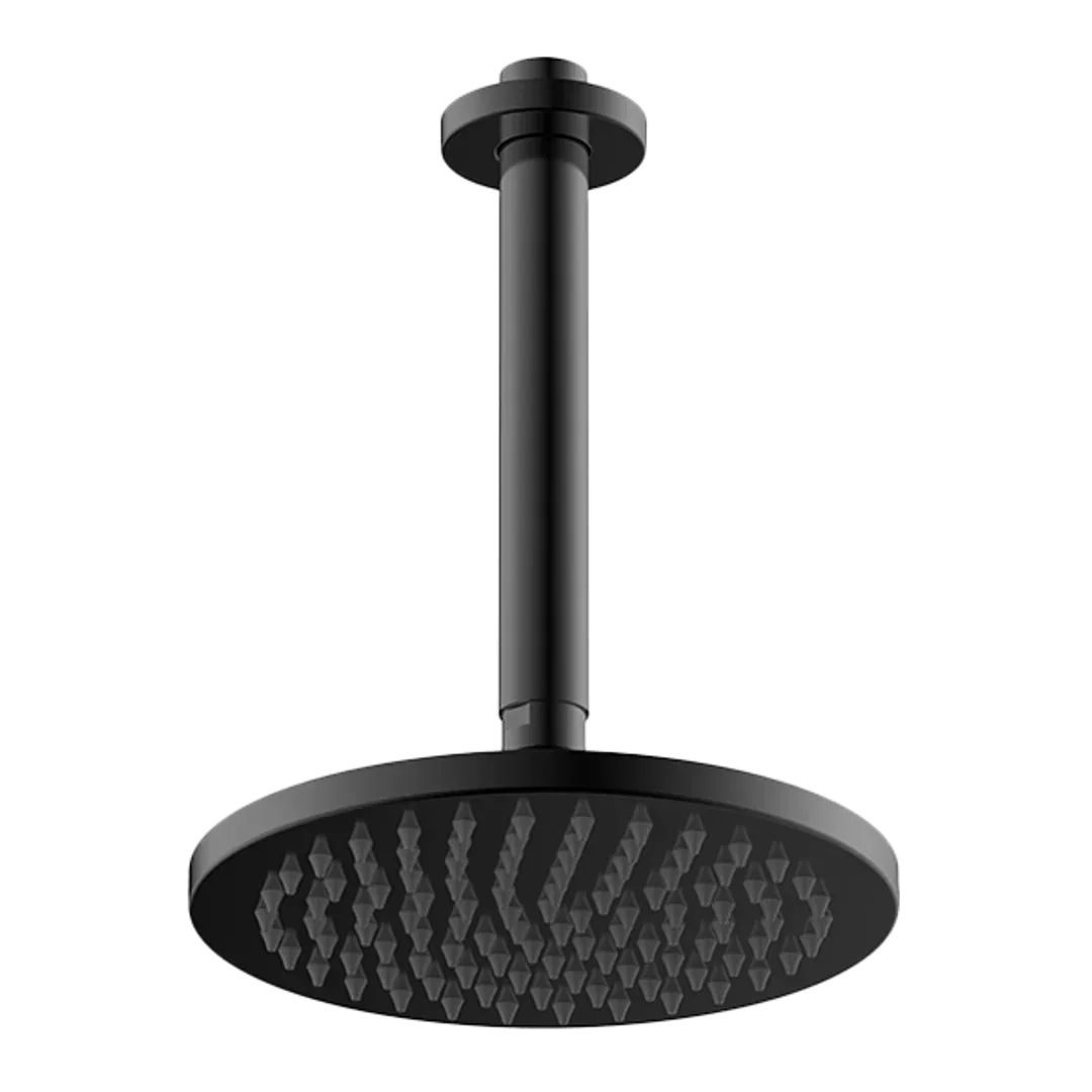 Abey Gareth Ashton 200mm Drop Vertical Overhead Shower Black 1Svro-B