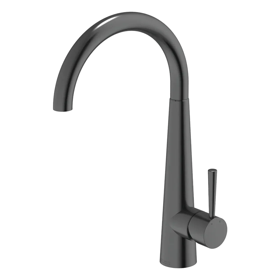 ABEY GOOSENECK PULLOUT KITCHEN MIXER MATTE BLACK KTA014-B