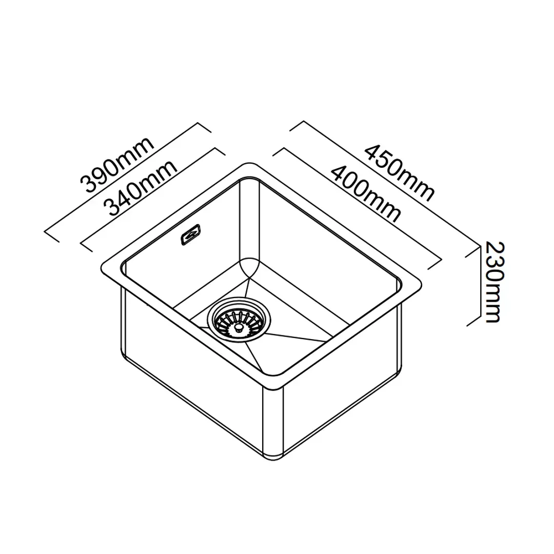 Abey Laundry Sink Only 390X450 R25 - Image 3