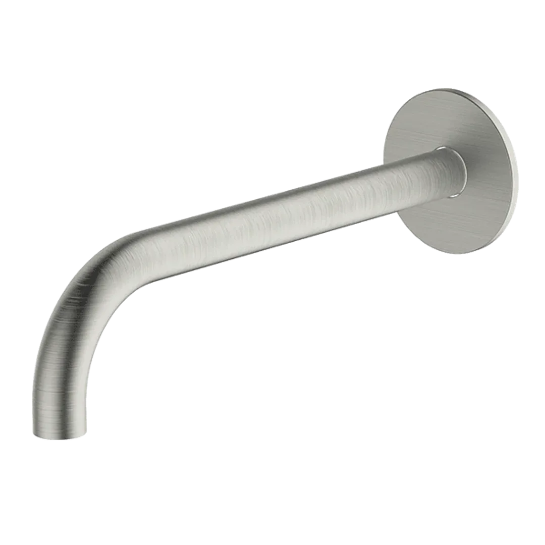 Abey Poco Curved 220mm Basin Spout Brushed Nickel 6S-C220-Bn
