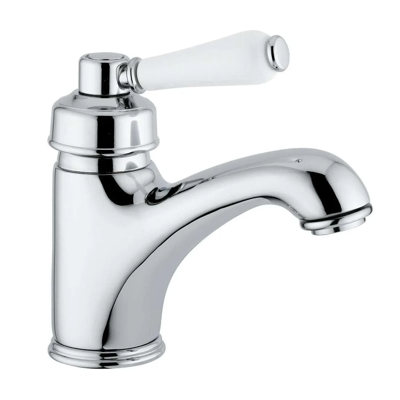 Abey Provincial Single Lever Basin Mixer Porc Handle Chrome - Image 3