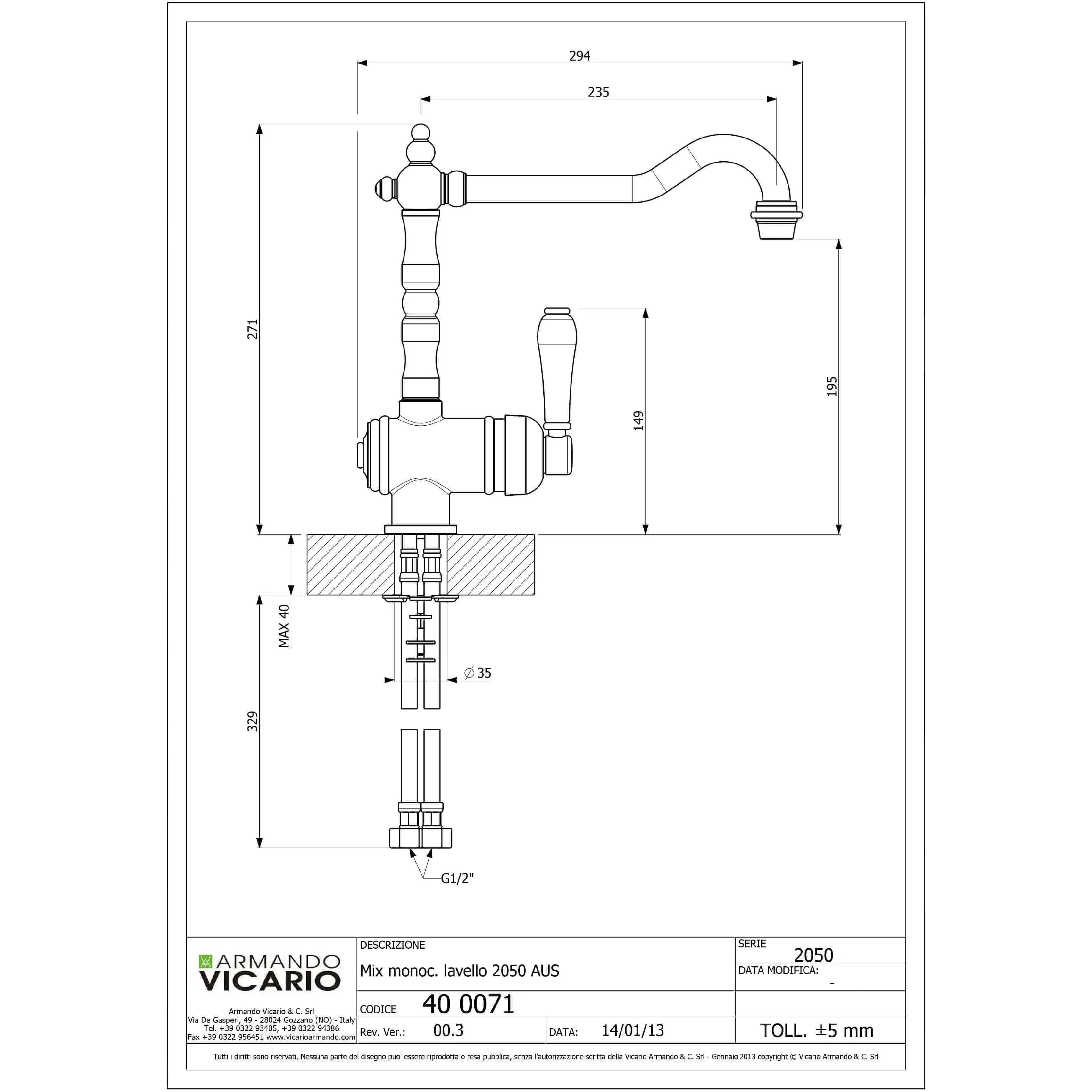 Abey Provincial Single Lever Sink Mixer - Image 4