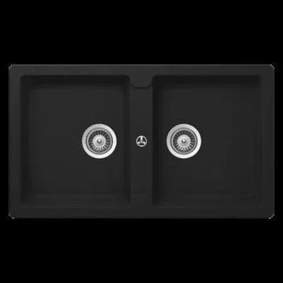Abey Schock Typos Double Bowl Sink Onyx Tn200B
