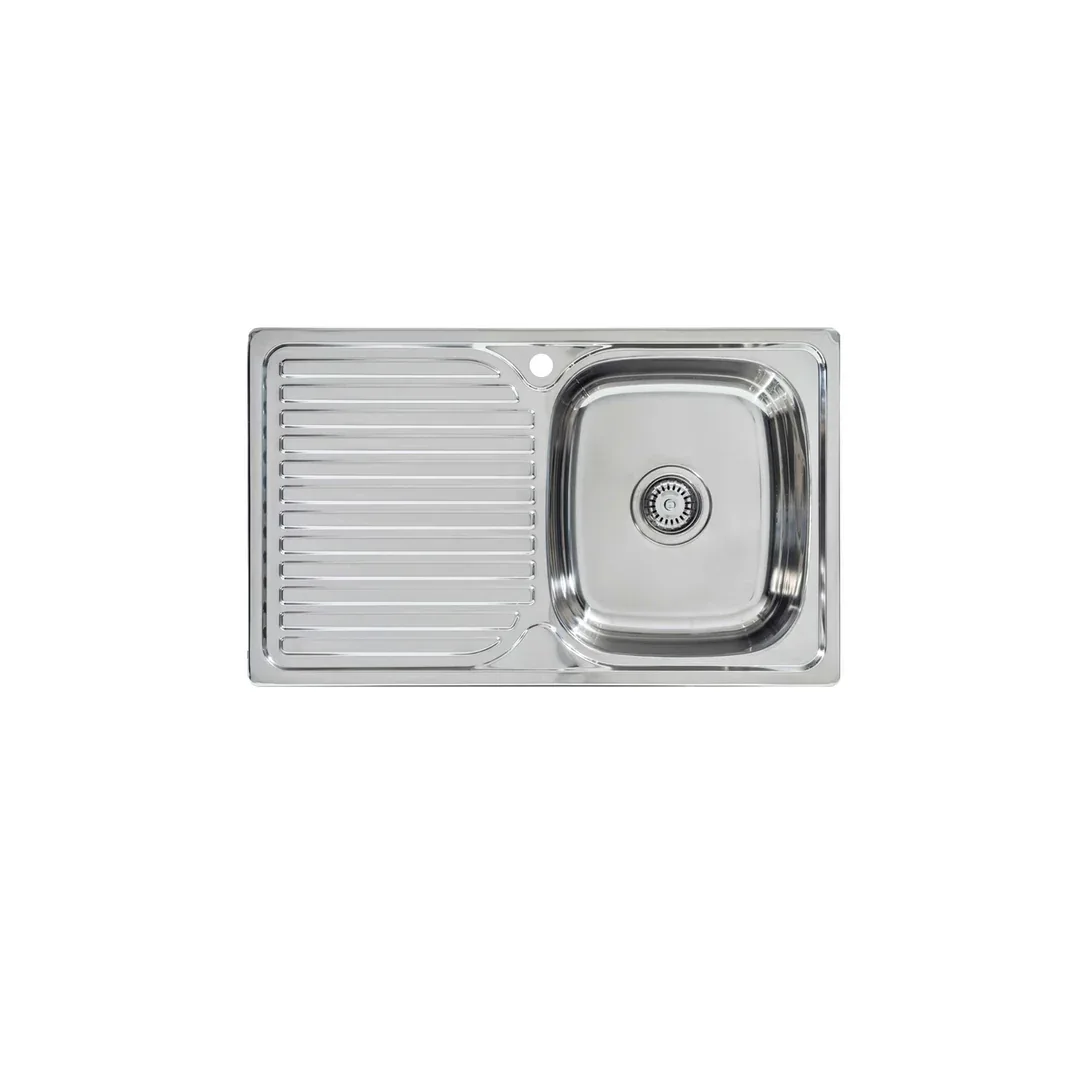 Acero Stainless Steel 800 Sink Left Hand Drainer 800 X 480 - Image 2
