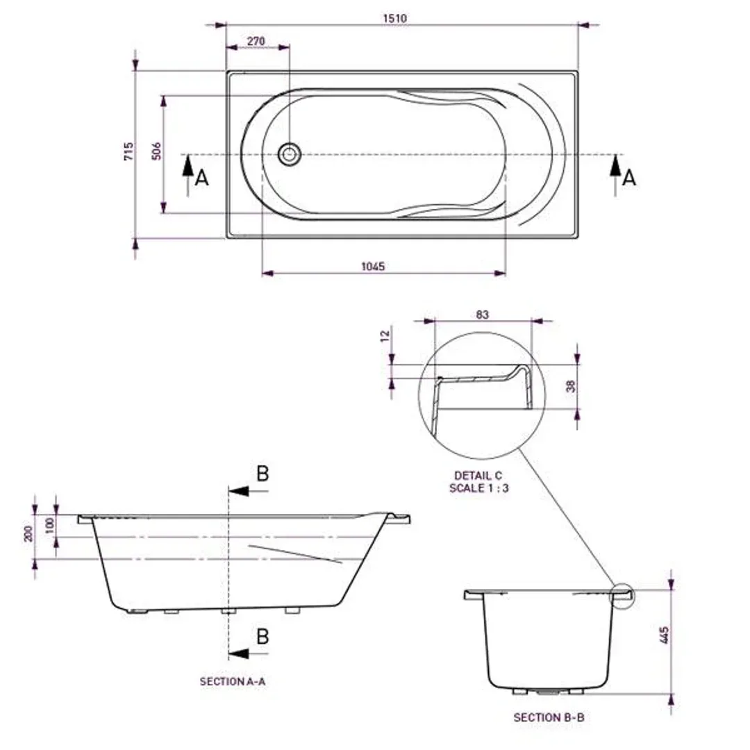 Adatto Contour 12 Jetss White 1650mm - Image 2
