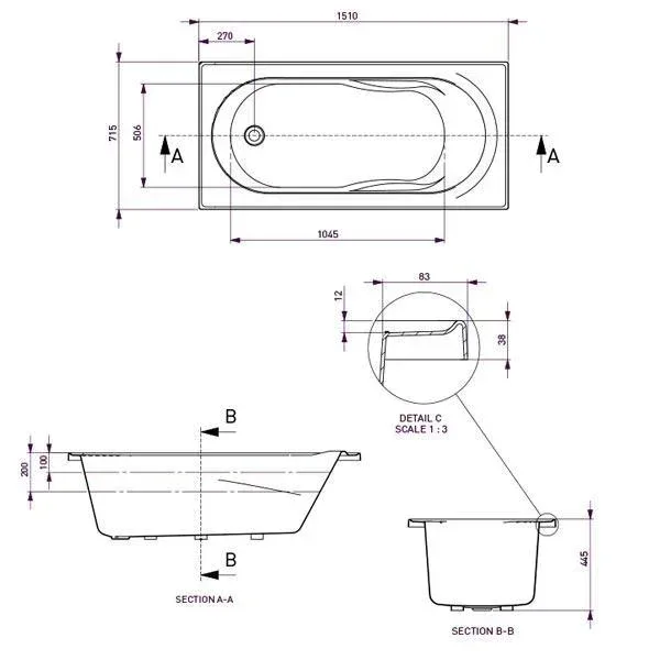 Adatto Contour 12 Jetss White 1650mm - Image 3