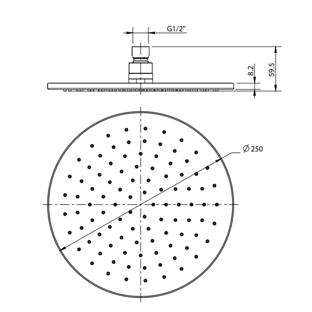 Aquas Air Brass Overhead Shower 250mm Round Brushed Nickel Bao215Bn - Image 3