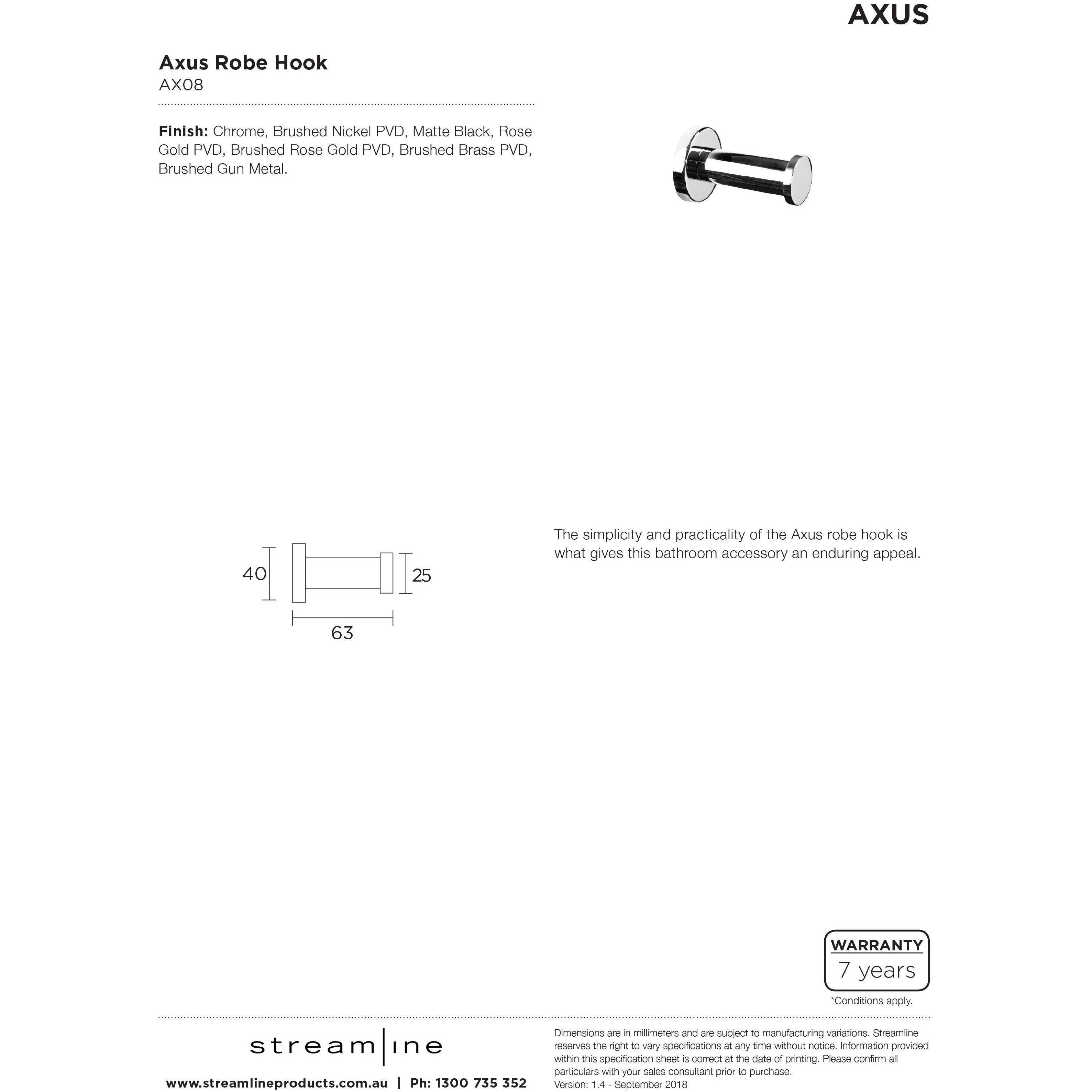 Streamline Arcisan Axus Robe Hook - Brushed Nickel - Image 4