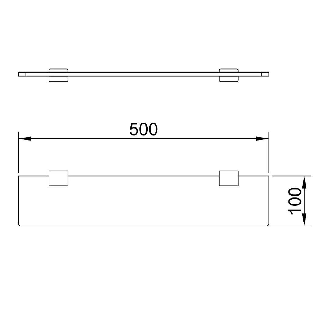 Streamline Arcisan Eneo Glass Shelf 50cm - Chrome - Image 3