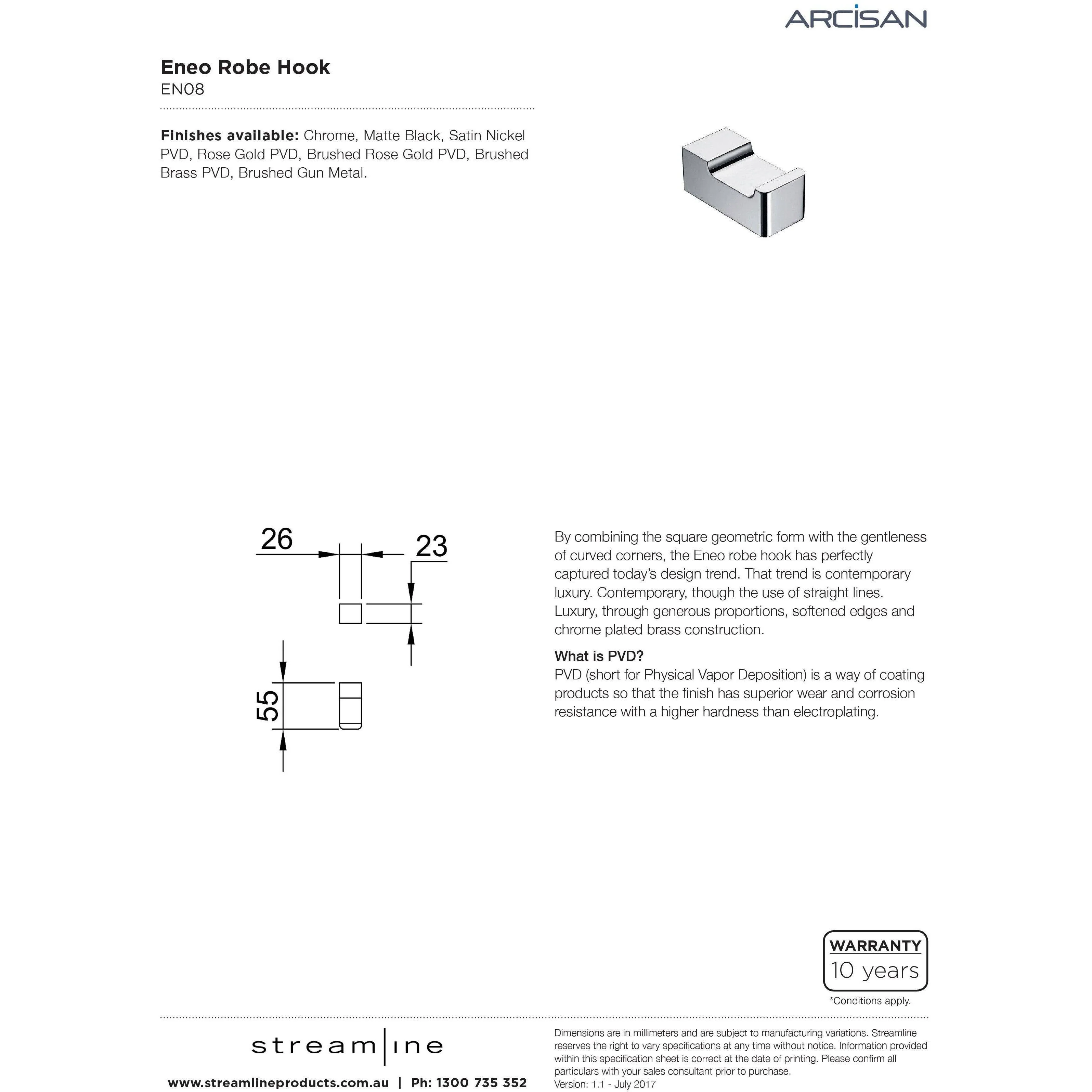Streamline Arcisan Eneo Robe Hook - Chrome - Image 4