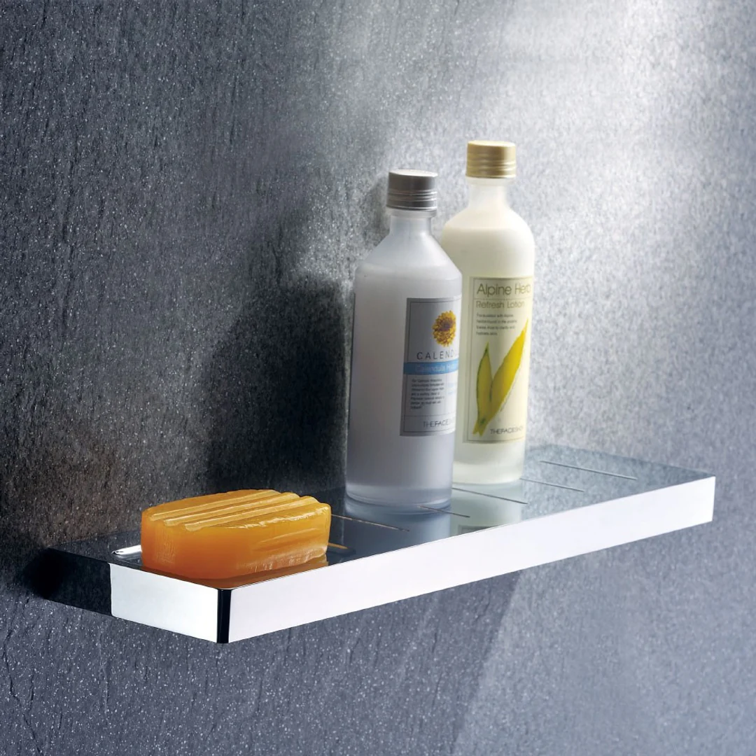 Streamline Arcisan Eneo Shelf With Drain Slots & Soap Dish 37cm - Chrome - Image 4