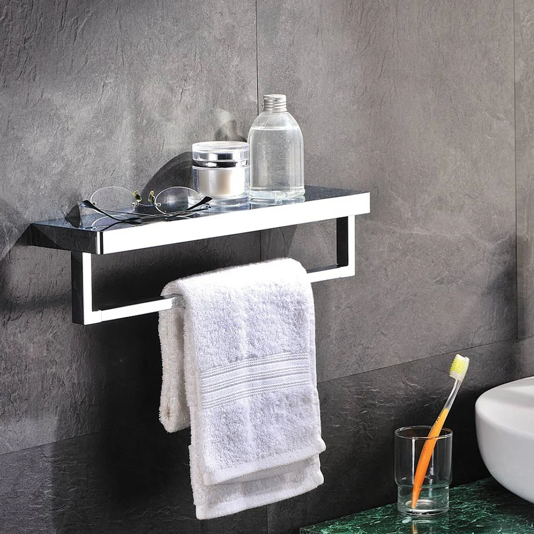 Streamline Arcisan Eneo Shelf With Towel Rail 40cm - Chrome - Image 4