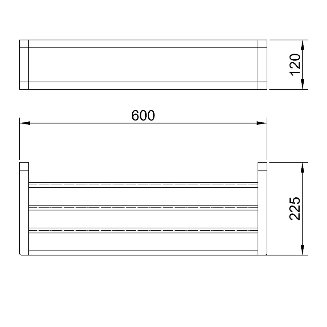 Streamline Arcisan Eneo Towel Rack With Rail 60cm - Chrome - Image 3