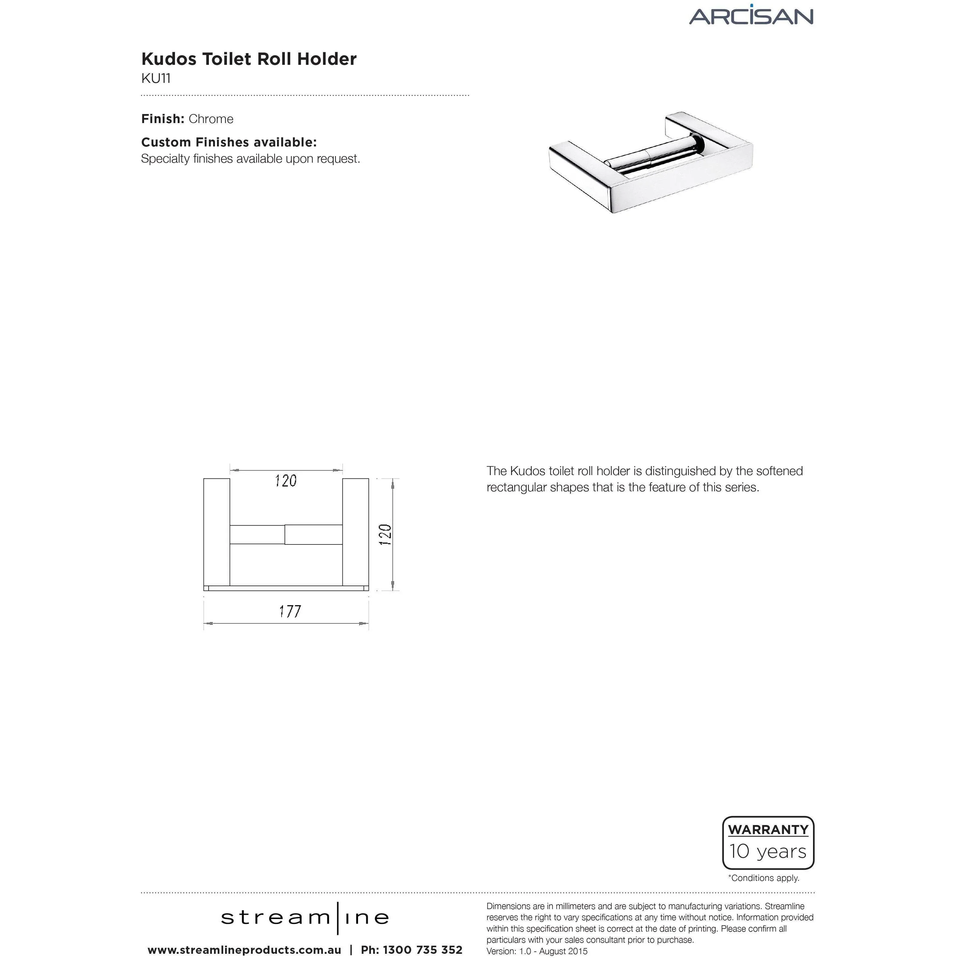Arcisan Kudos Toilet Roll Holder Chrome - Image 5