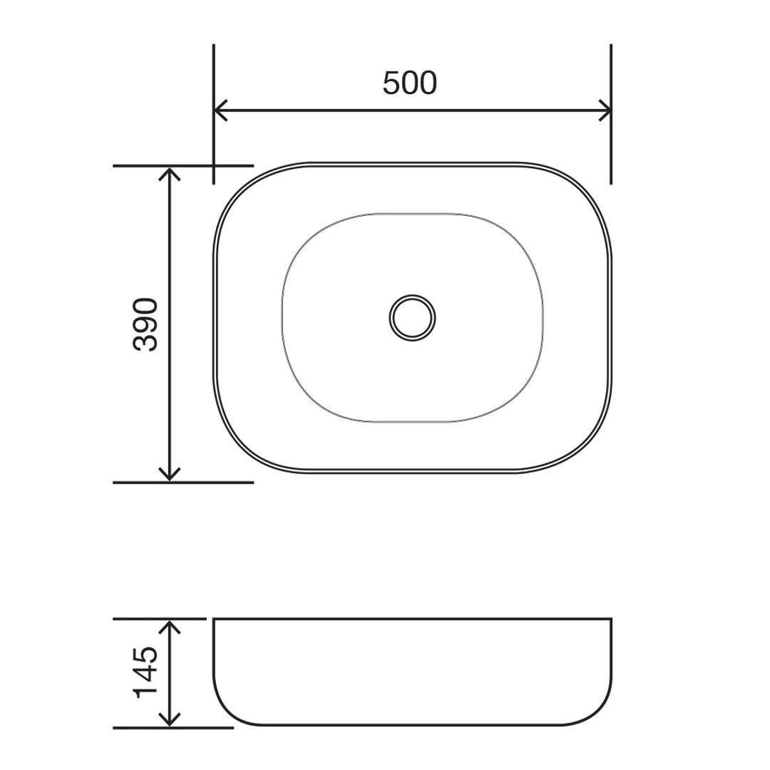 Streamline Arcisan Synergii Above Counter Basin - 500mm X 390mm - Image 3