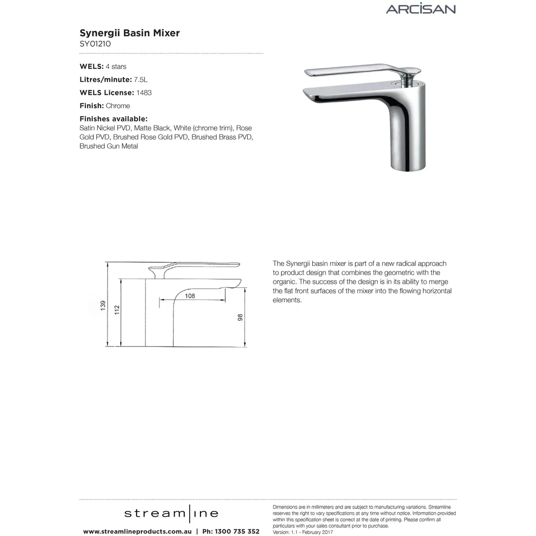 Arcisan Synergii Basin Mixer Chrome - Image 4