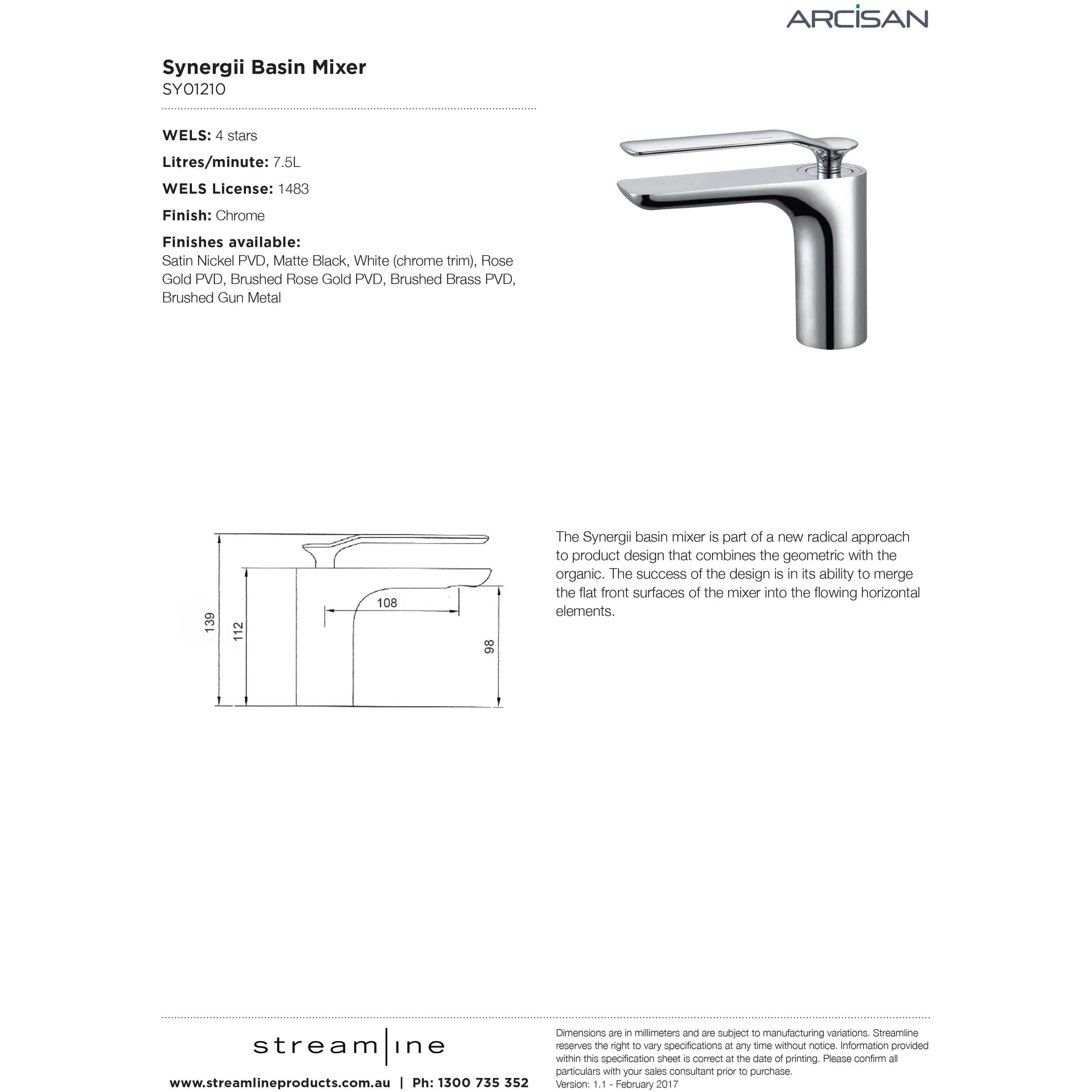 Arcisan Synergii Basin Mixer Chrome - Image 5