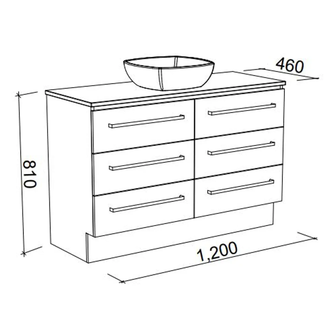 ASHTON VANITY CABINET ONLY 1185MM   NO TOP FLOORSTANDING(TIMBERLN P#:A12XF) - Image 2