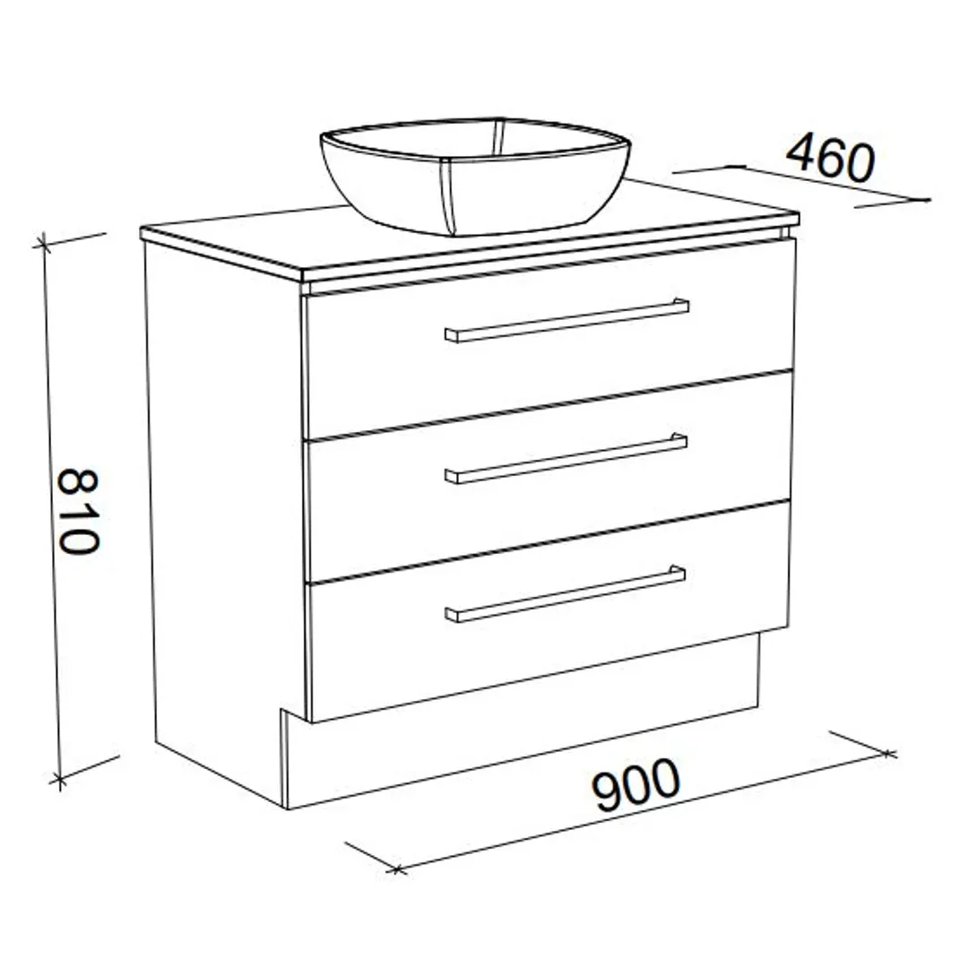 ASHTON VANITY CABINET ONLY 885MM   NO TOP FLOORSTANDING(TIMBERLN P#:A90XF) - Image 2