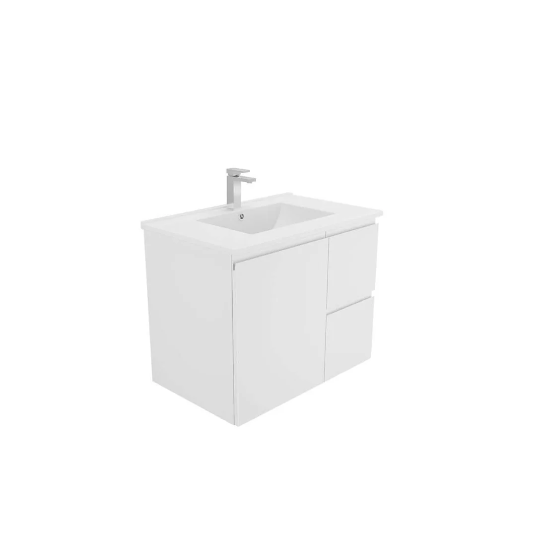 Aspire Unity II 750 Vanity 1 Tap Hole W/Hung C/W Sq Ceramic Top Whi - Image 2