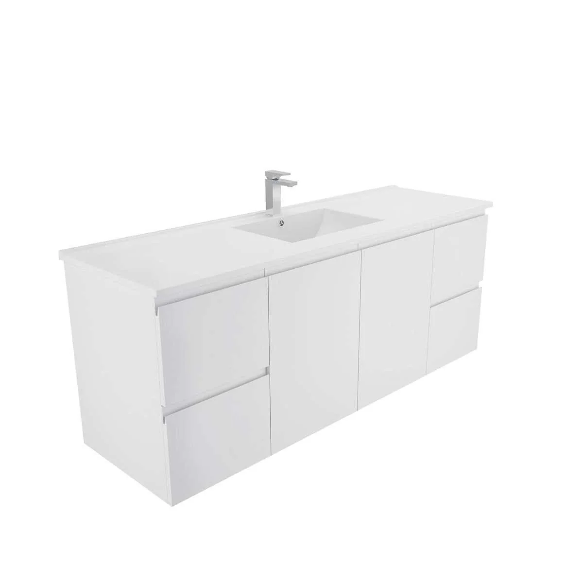 Aspire Unity II 1500 S/Bowl Vanity W/Hung China Top  White 1 Tap Hole - Image 3
