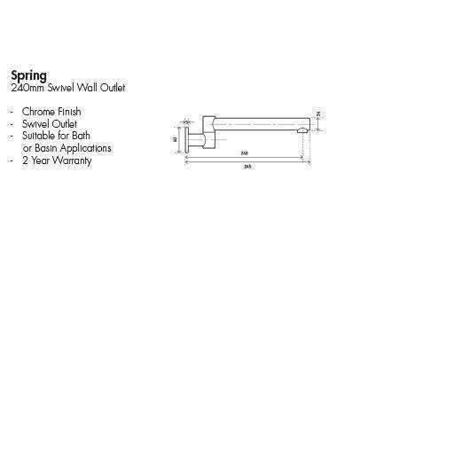 Aspire Spring Bath Swivel Outlet 240mm Chrome - Image 5