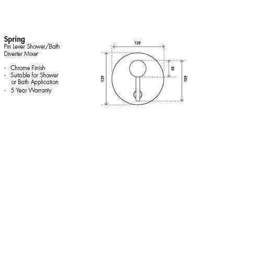 Aspire Spring Pin Lever Shower/Divertor Mixer - Image 3