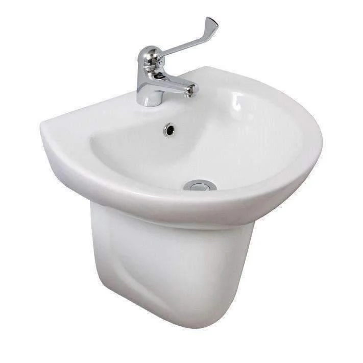 Aspire Unity 500 Wall Basin Only 500 X 410 3 Tap Hole White - Image 4