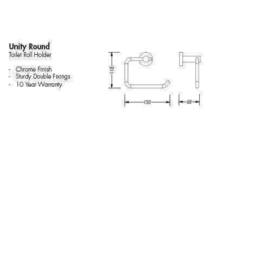 Aspire Unity Round Toilet Roll Holder Chrome **23011** - Image 4