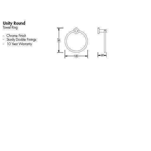 Aspire Unity Round Towel Ring  Chrome **23004** - Image 5