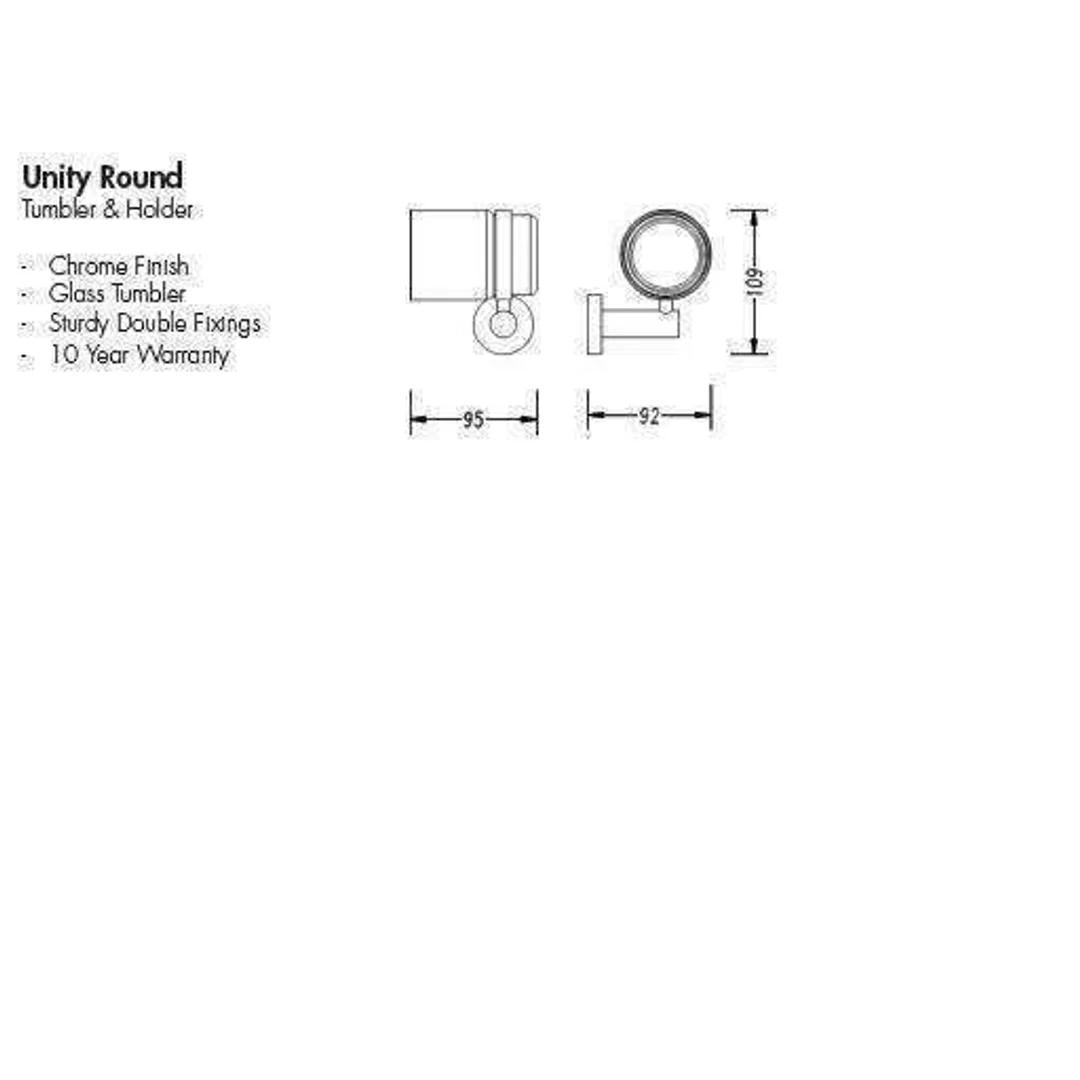 Aspire Unity Round Tumbler And Holder Chrome **23006** - Image 3