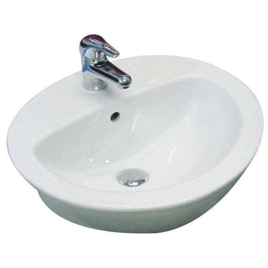 Aspire Unity Semi-Recess Round Basin 500X445 1 Tap Hole White **Sbc-205* - Image 3