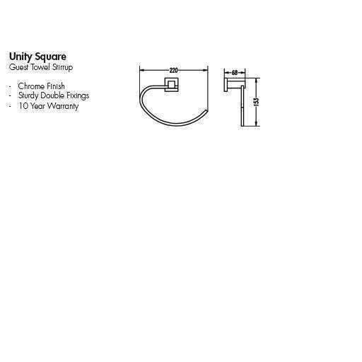 Aspire Unity **Square** Guest Towel Holder Chrome  **24004** - Image 5