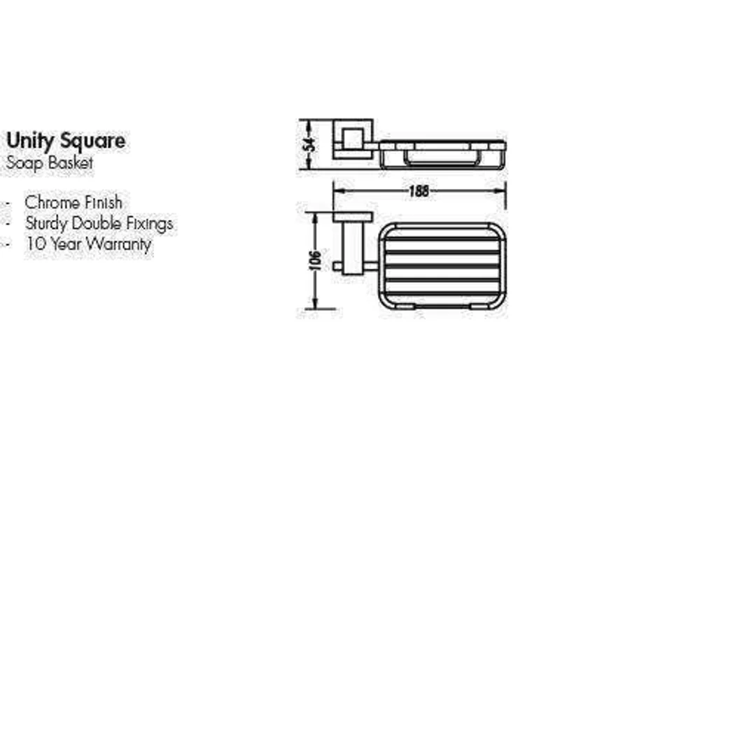 Aspire Unity **Square** Soap Basket  Chrome **24009** - Image 3