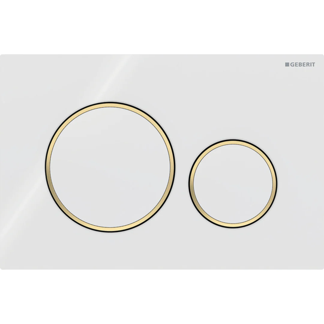 Aspire Urban II Wf Inwall Suite Round White & Gold Button Cistern Seat & Pan - Image 5