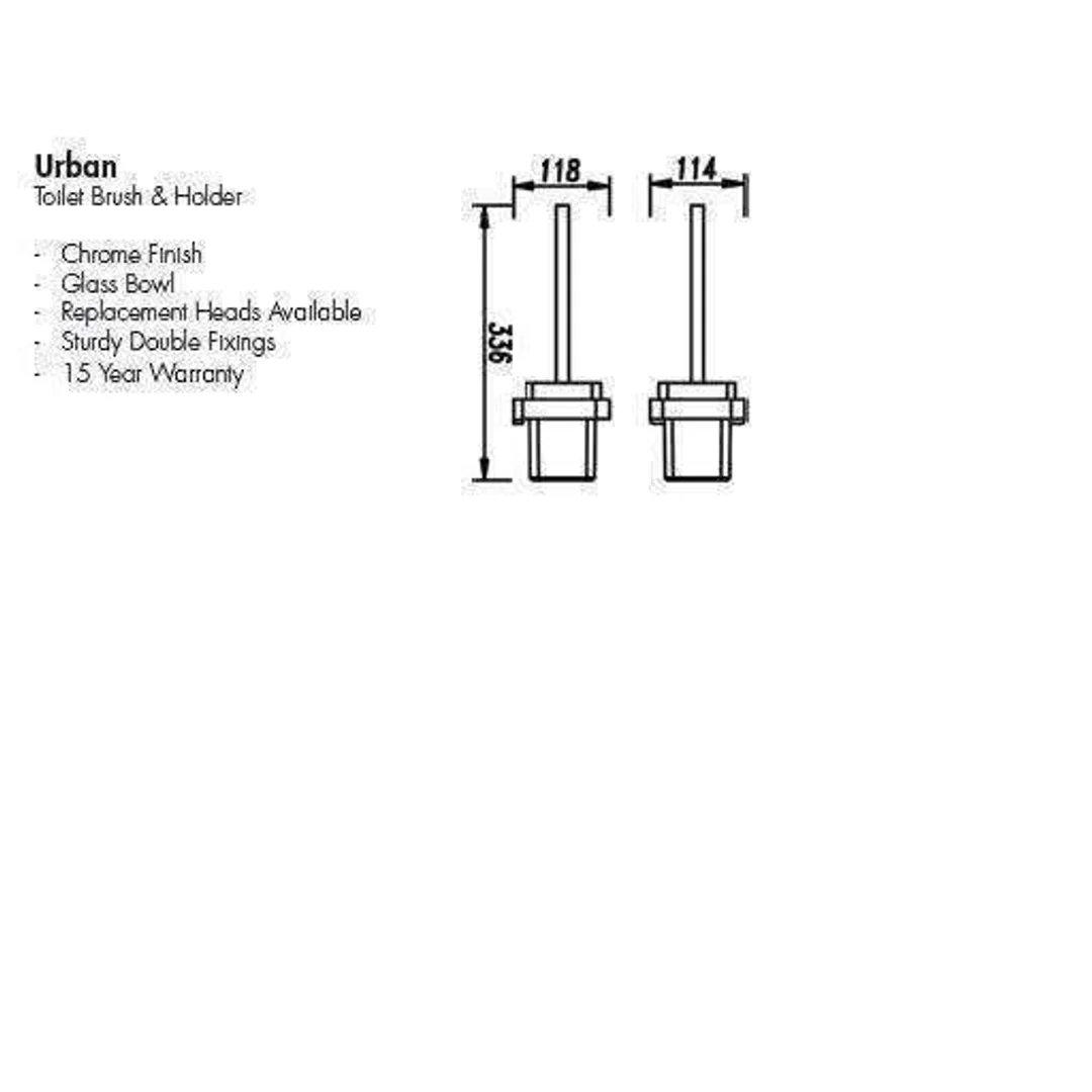 Aspire Urban Toilet Brush And Holder Chrome **68005** - Image 3
