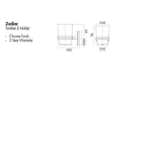 Aspire Zodiac Tumbler & Holder Chrome - Image 5