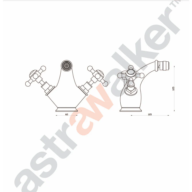 Astra Walker Bidet Mixer With 32mm Pop Waste - Chrome - Image 4