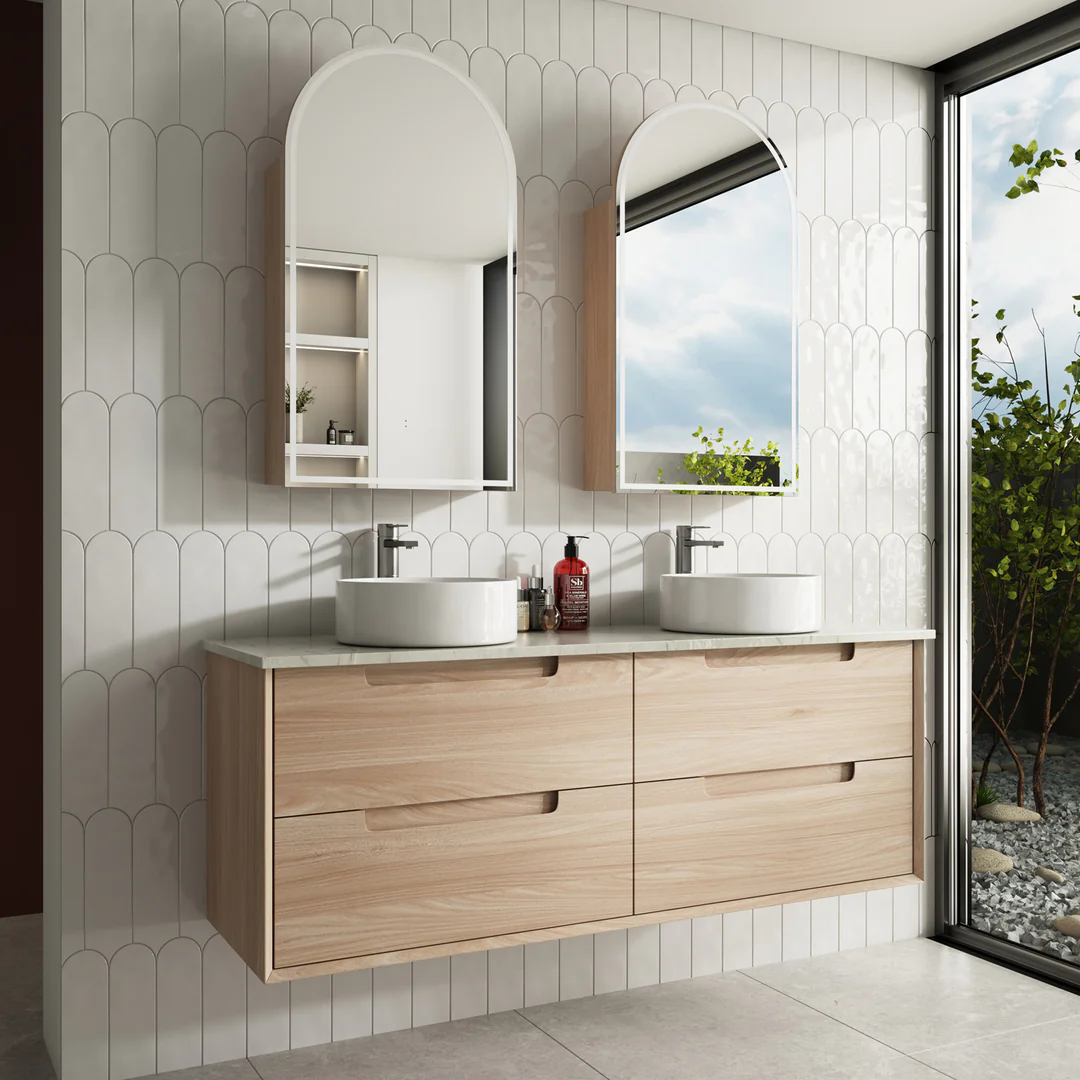 Aulic Ainsley 1500 Cabinet Double With Snow Stone Top With Undermount Basin - Image 2