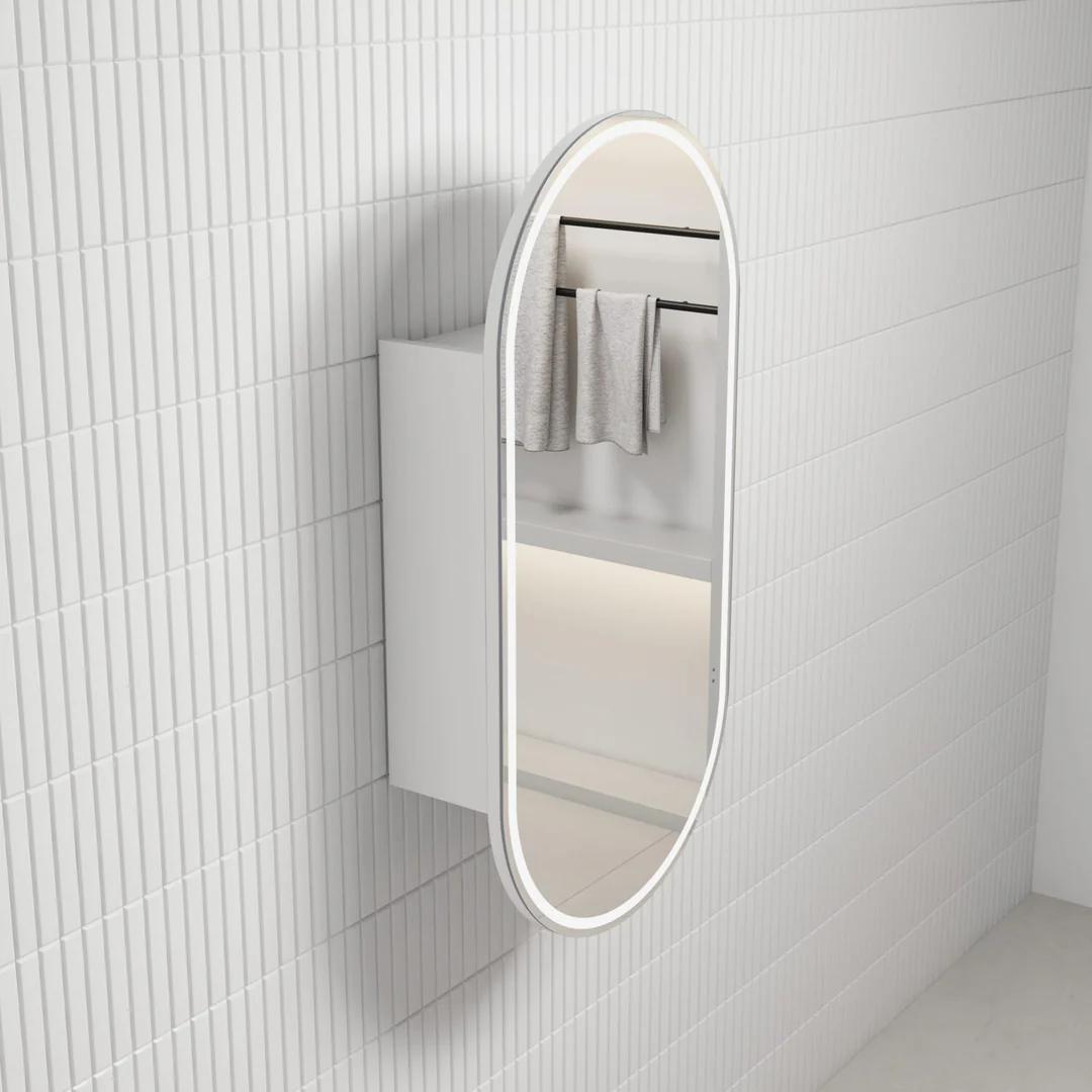 Aulic Beau Monde Led Shaving Cabinet Matte White - Image 2