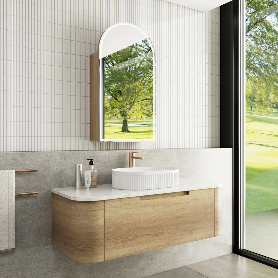 Aulic Carita 1200 Cabinet With Alpine Flat Stone Top