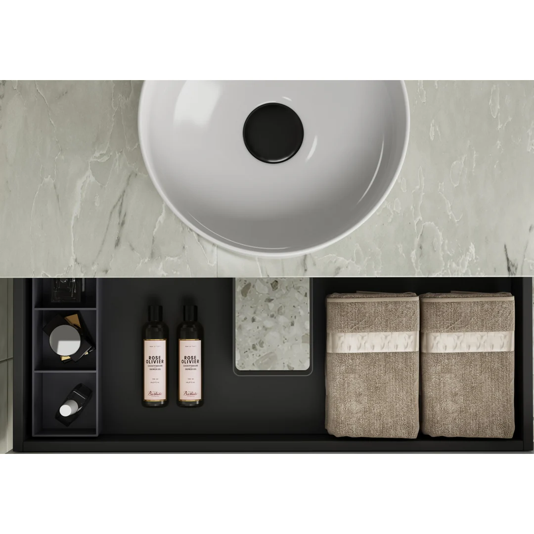 Aulic Curva 900mm Wall-Hung Vanity - Alpine Flat Stone Top - Image 3