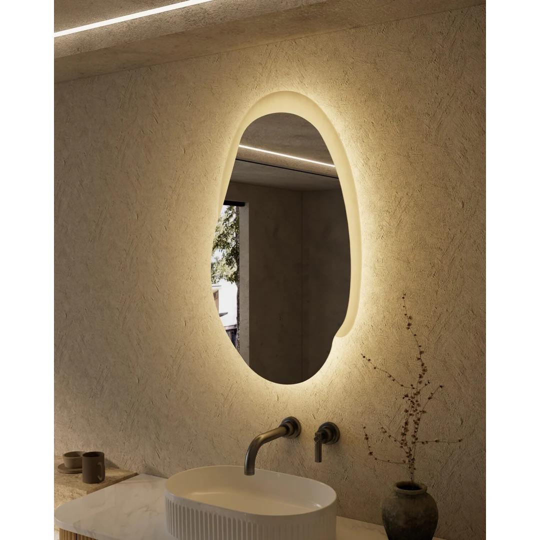 Aulic Evanston Mirror 530mm With Matte White Acrylic Edge Matte White - Image 3
