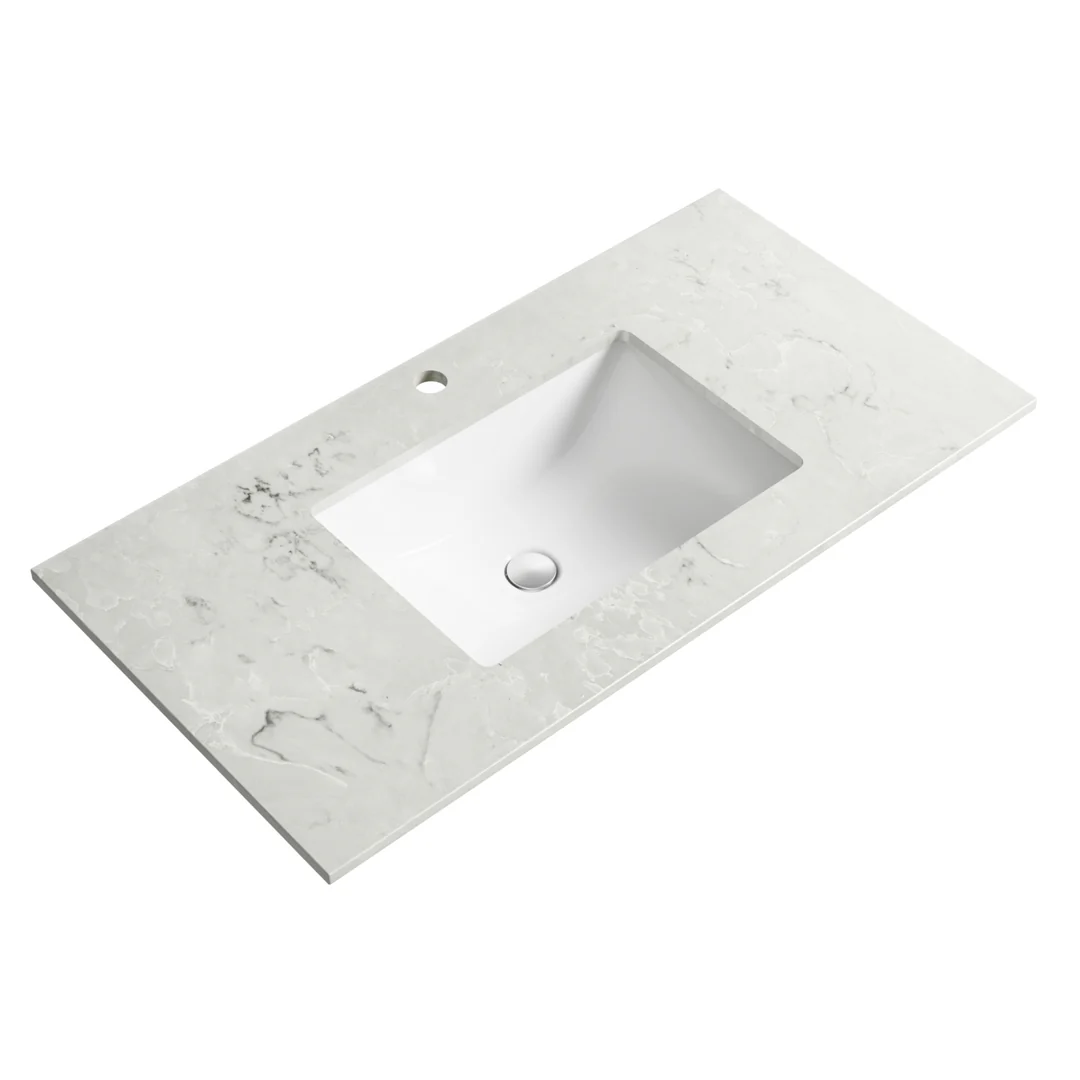 Aulic Leona 750mm Wall-Hung Vanity - Undermount Basin with Alpine White Stone Top - Image 3