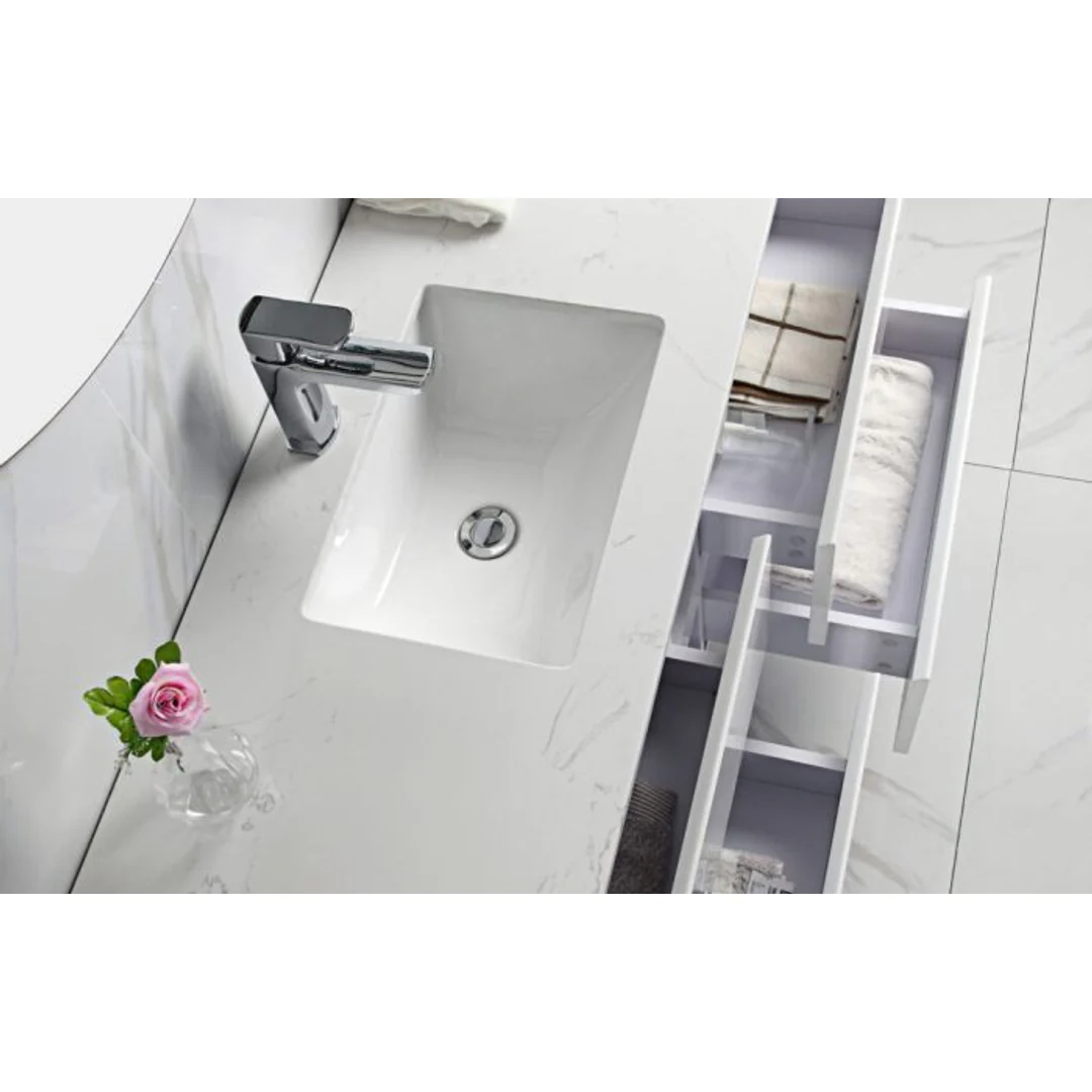 Aulic Leona 750mm Wall-Hung Vanity - Undermount Basin with Pure Stone Top - Image 4