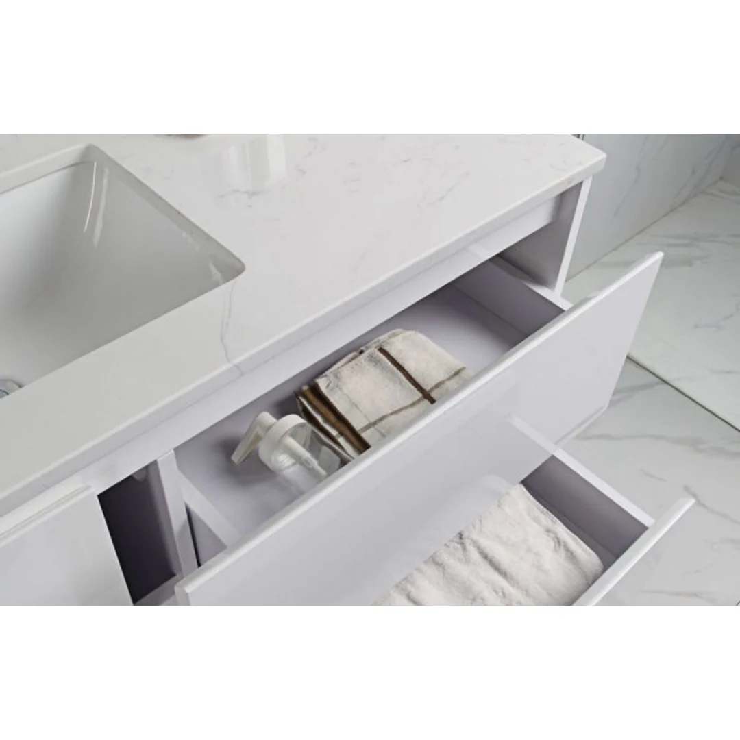 Aulic Leona 900mm Wall-Hung Vanity - Undermount Basin with Pure Stone Top - Image 8