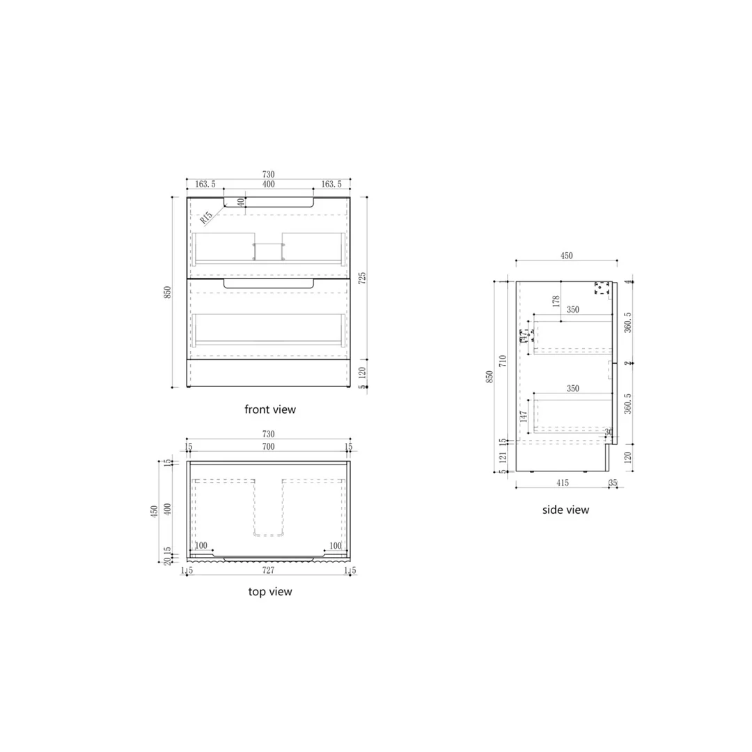 Aulic Lovina Floor Standing Harvest Oak Fluted Cabinet 750X460X420mm With Ceramic Top - Image 2