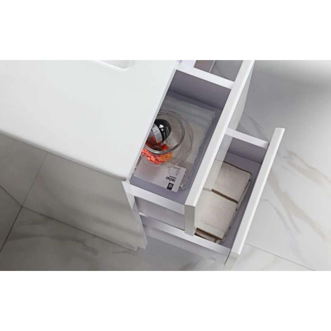 Aulic Maya 750mm Wall-Hung Vanity - Mini Ceramic Top (Left Hand Drawer) - Image 4