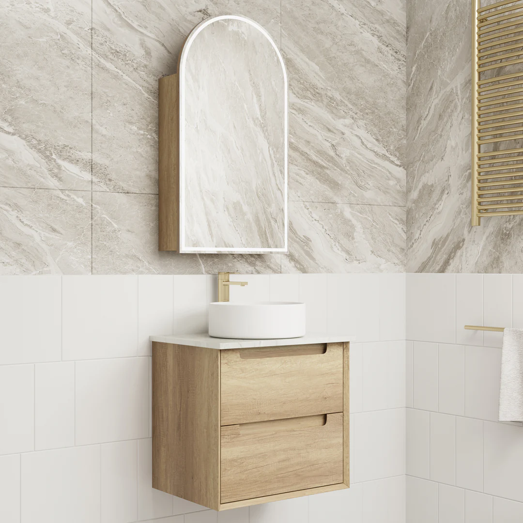 Aulic Moreno 600 Cabinet With Alpine Flat Stone Top